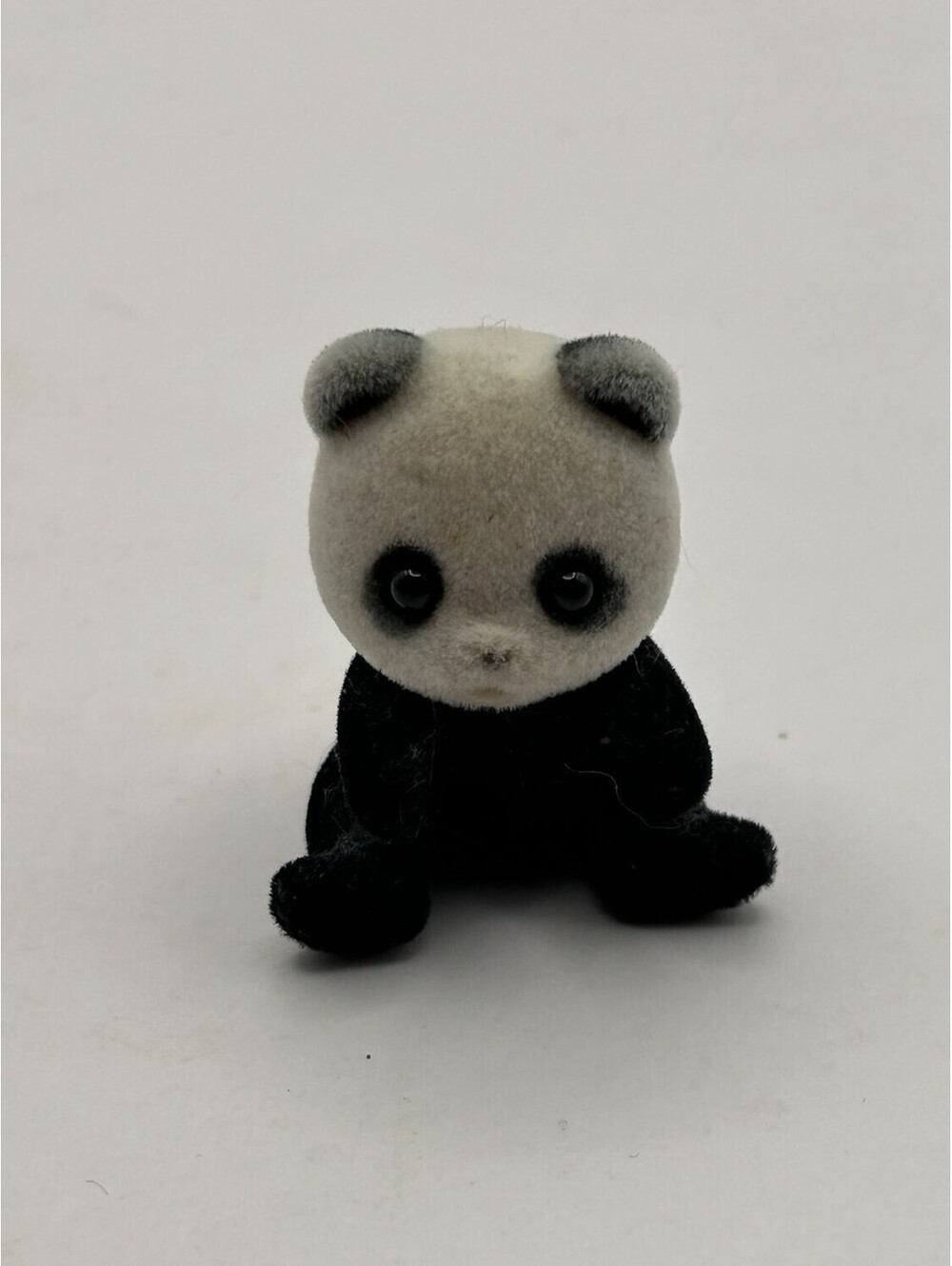 Sylvanian Families Flocked Panda Bear Miniature Figure Baby 4 Cm Black White